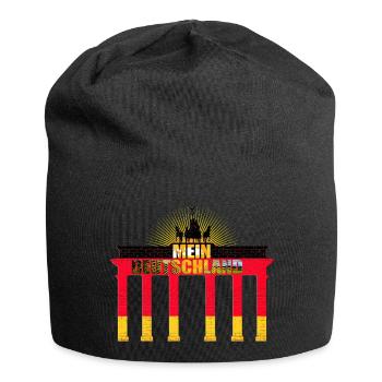 Deutschland Brandenburger Tor Schwarz Rot Gold - Jersey-Beanie - Schwarz - Vorne