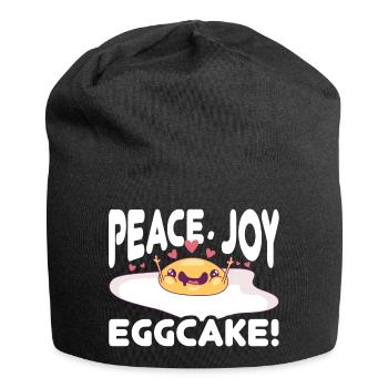 Peace, joy, eggcake! - Denglish Proverbs Denglisch - Jersey Beanie - black - Front