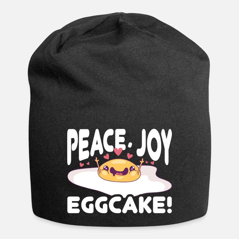 Peace, joy, eggcake! - Denglish Sprüche Denglisch - Jersey-Beanie - Schwarz