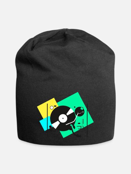 colorful turntables - Jersey-Beanie - Schwarz