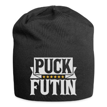 puck futin logo design - Jersey Beanie - black - Front