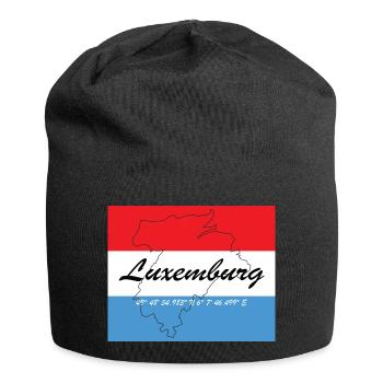 Luxemburg - Hauptstadt mit GPS & Flagge - Jersey-Beanie - Schwarz - Vorne