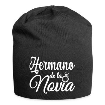 Hermano de la Novia Bride's Brother Wedding Gift - Jersey Beanie - black - Front