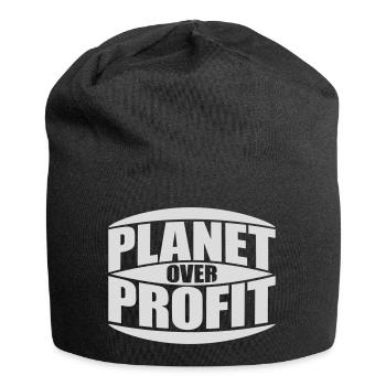 Planète sur le devis de profit - Bonnet en jersey - noir - Devant