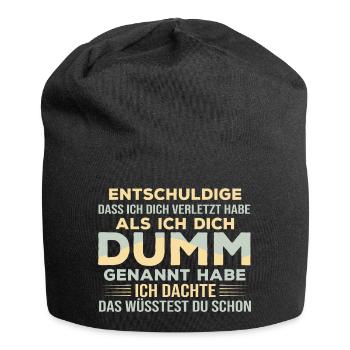 Wusstest Du? - Spruch Statement Fun Sarkasmus - Jersey-Beanie - Schwarz - Vorne