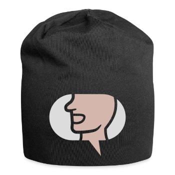 Chat Simple Symbole Bulle - Bonnet en jersey - noir - Devant