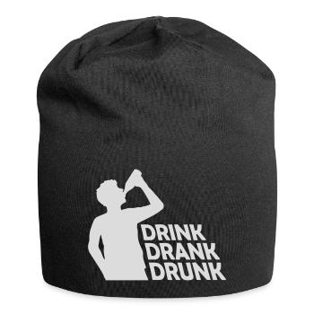 drink drank drunk Zitat - Jersey-Beanie - Schwarz - Vorne