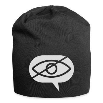 Verboten angucken Auge Sprechblase - Jersey-Beanie - Schwarz - Vorne
