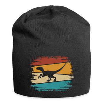 Velociraptor Dino Dinosaurs - Jersey Beanie - black - Front