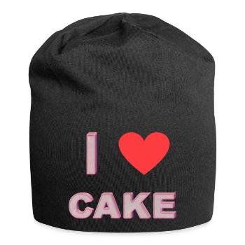 I love Cake - Jersey Beanie - black - Front