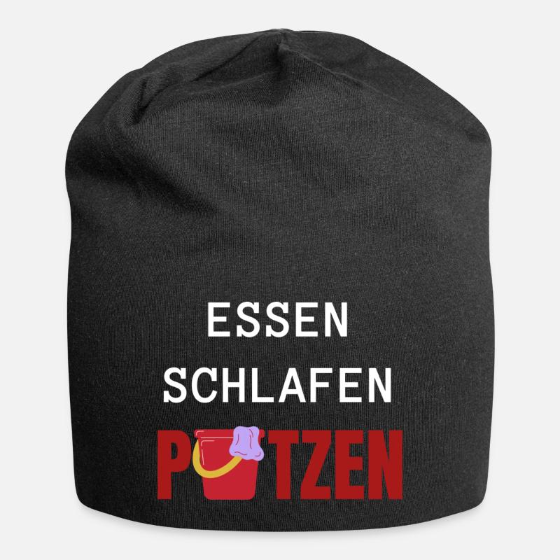 ESSEN SCHLAFEN PUTZEN - Jersey-Beanie - Schwarz
