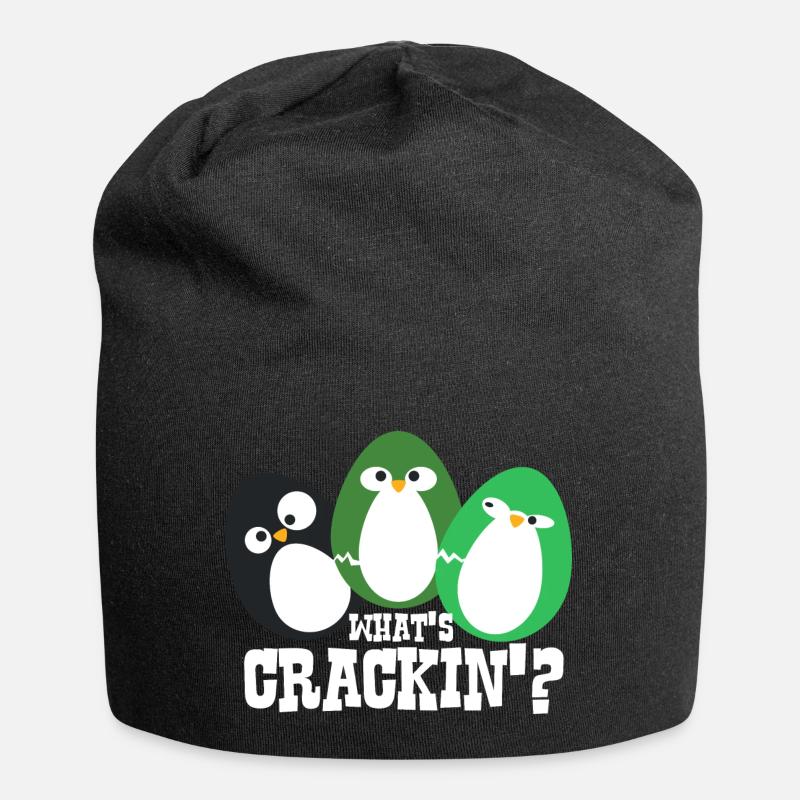 Penguin eggs! - Jersey Beanie - black