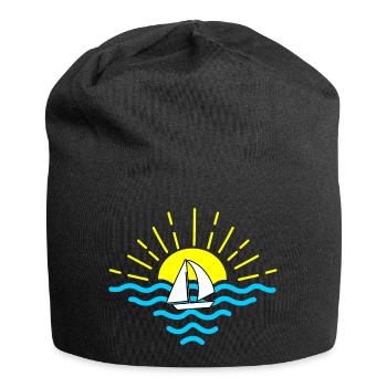 Sunset Sea Segelboot - Jersey-Beanie - Schwarz - Vorne