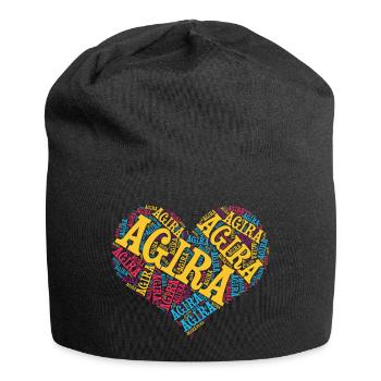 Sicily t-shirt Agira t-shirt word cloud heart - Jersey Beanie - black - Front