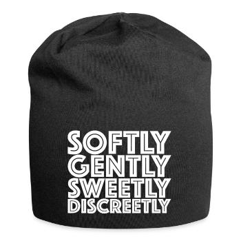Gentle, sweet, discreet | funny sayings, sarcasm - Jersey Beanie - black - Front