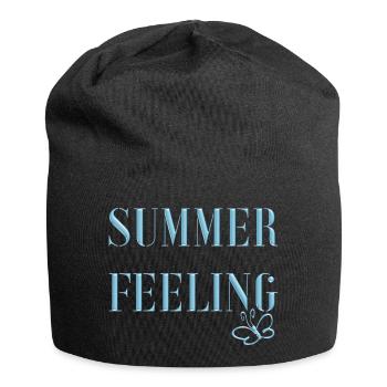 SUMMER FEELING mit Schmetterling - Jersey-Beanie - Schwarz - Vorne