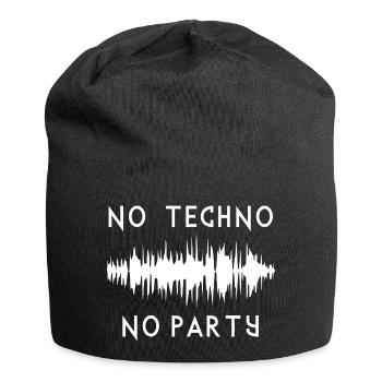 Kein Techno, keine Party - Jersey-Beanie - Schwarz - Vorne