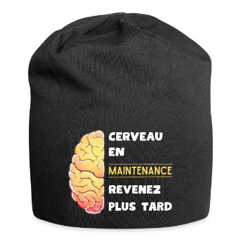 Cerveau en maintenance revenez plus tard - Bonnet en jersey - noir - Devant
