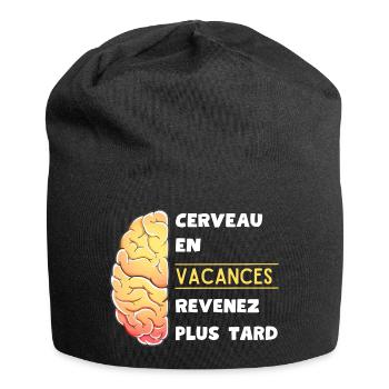 Cerveau en vacances revenez plus tard - Bonnet en jersey - noir - Devant