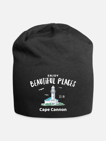 Japan, Bucht von Tokio, Leuchtturm Kannonzaki - Jersey-Beanie - Schwarz