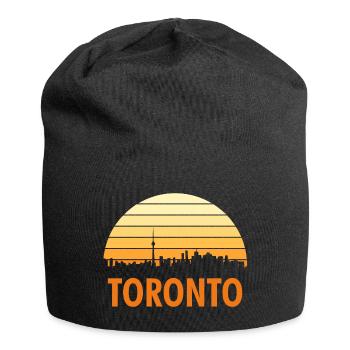 Vintage Toronto Skyline Sunset Retro - Jersey Beanie - black - Front