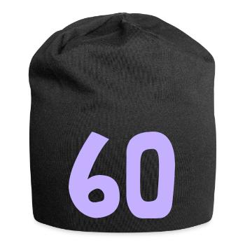 60. 60 ANS. 60e ANNIVERSAIRE. ANNIVERSAIRE 60 ANS. - Bonnet en jersey - noir - Devant