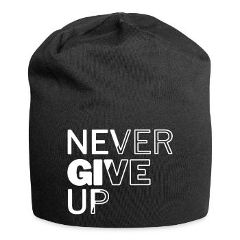 Never give up - Jersey Beanie - black - Front