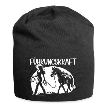 Führungskraft Pferd Reiten Geschenkidee Lustig - Jersey-Beanie - Schwarz - Vorne