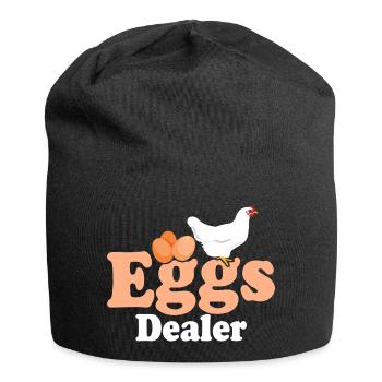 Eggs Dealer Chicken Farming Hen Rooster Farmer - Jersey-Beanie - Schwarz - Vorne