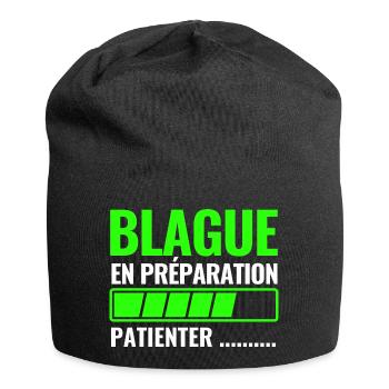 blague en préparation - Bonnet en jersey - noir - Devant