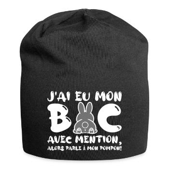 J'ai eu mon BAC Félicitations Nouveau Bachelier - Bonnet en jersey - noir - Devant