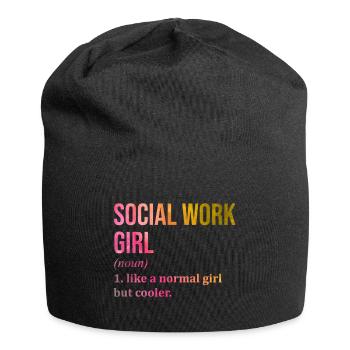 Travail social Travail social Travail social - Bonnet en jersey - noir - Devant