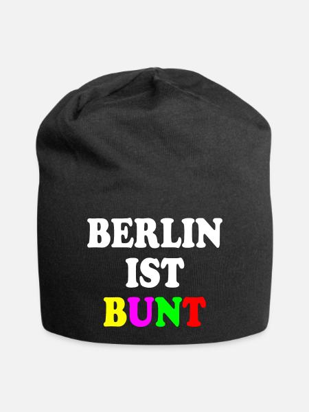 Berlin ist bunt - Jersey-Beanie - Schwarz