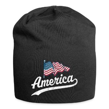 Amerika Flagge - Jersey-Beanie - Schwarz - Vorne