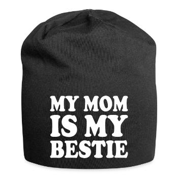 my mom is my bestie - Bonnet en jersey - noir - Devant