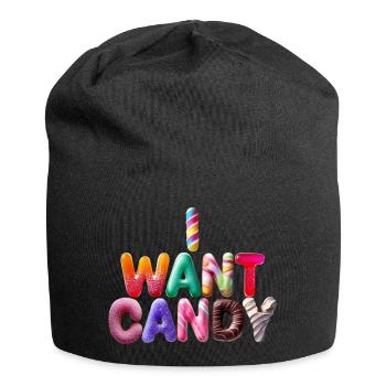 Je veux des bonbons - Bonnet en jersey - noir - Devant