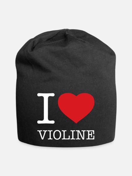 I LOVE VIOLINE - Jersey-Beanie - Schwarz