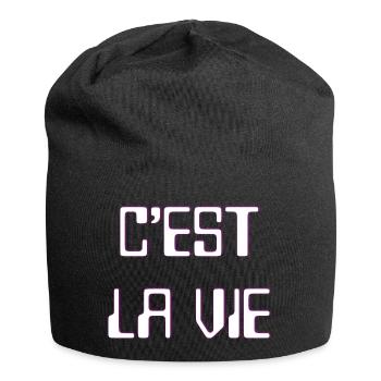 C'est la vie - Jersey-Beanie - Schwarz - Vorne
