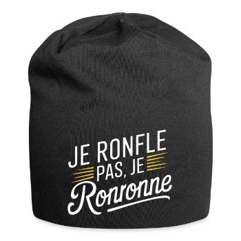 Je ronfle pas, je ronronne - Bonnet en jersey - noir - Devant