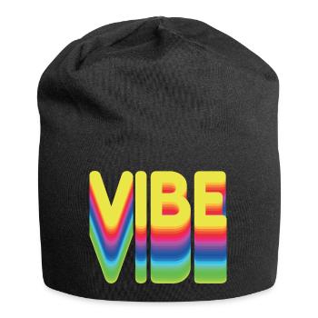 Nur gute Vibes - retro style - Jersey-Beanie - Schwarz - Vorne