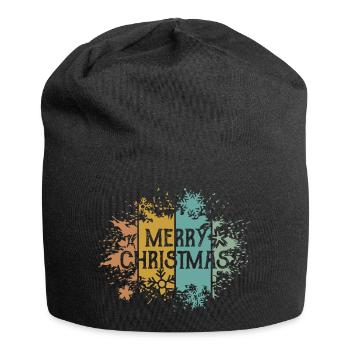 rétro Joyeux Noël Flocon de Neige Cristal de Glace - Bonnet en jersey - noir - Devant