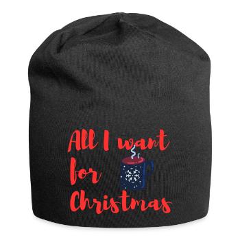 All I want for Christmas Glühwein - Jersey-Beanie - Schwarz - Vorne