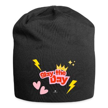 Slay the Day Motivational Design - Jersey Beanie - black - Front