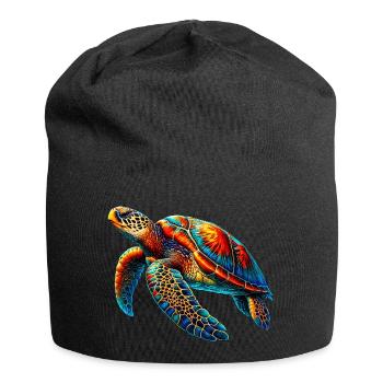 Tortue marine - Bonnet en jersey - noir - Devant
