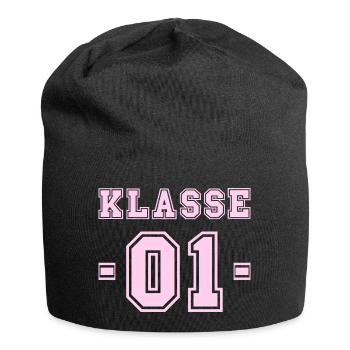KLASSE 1 - Einschulung Schulkind Erstklässler - Jersey-Beanie - Schwarz - Vorne