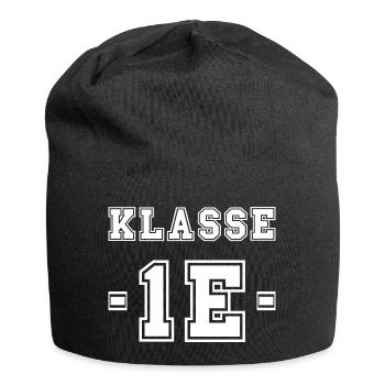 KLASSE 1E - Einschulung Erstklässler Klasse 1 - Jersey-Beanie - Schwarz - Vorne