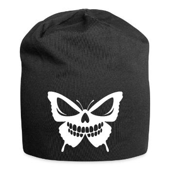 Conception complexe de crâne de papillon - Bonnet en jersey - noir - Devant