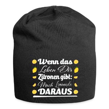 Zitronen und Limonade - Jersey-Beanie - Schwarz - Vorne