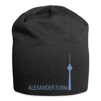 Silhouette minimaliste de la tour de télévision de Berlin - Bonnet en jersey - noir - Devant