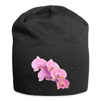 orchidée rose isolé clipart - Bonnet en jersey - noir - Devant